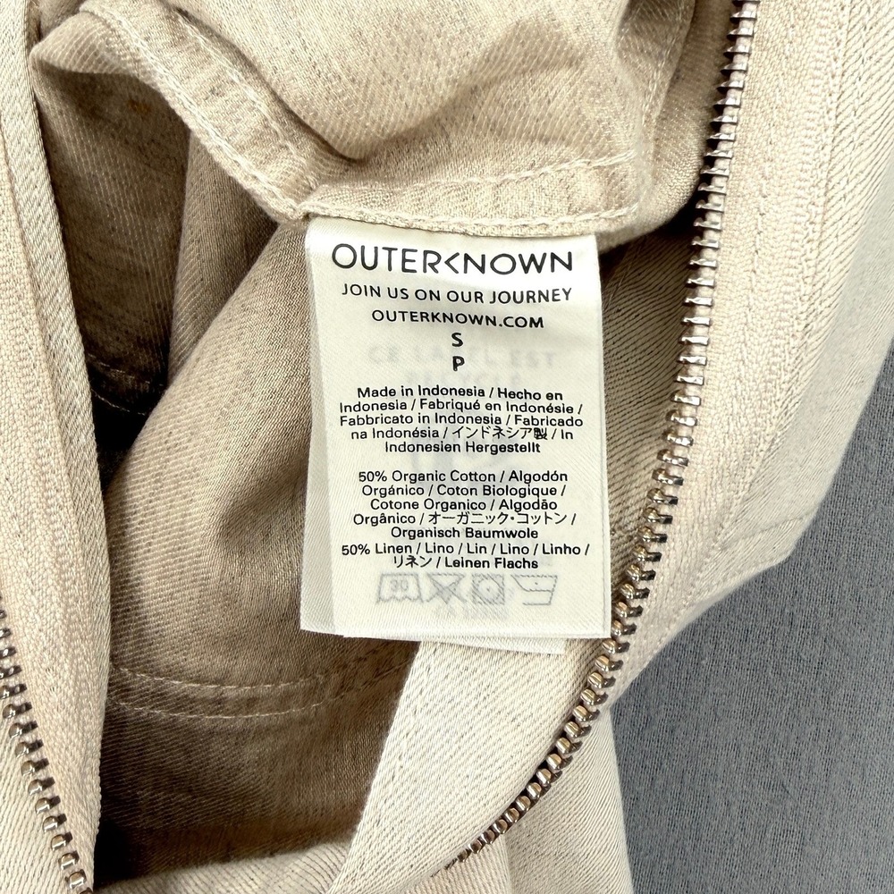 OUTERKNOWN Station Jumpsuit Womens Small Natural Beige Linen Cotton Utility NEW - Picture 10 of 16